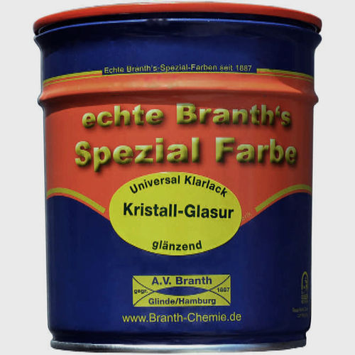 Branths Kristall Glasur, Klarlack glänzend, 750 ml Dose, Transparentlack, Bootslack mit UV-Schutz