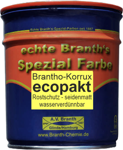 Brantho-Korrux ecopakt, RAL 9005 Tiefschwarz seidenmatt, 750 ml Gebinde
