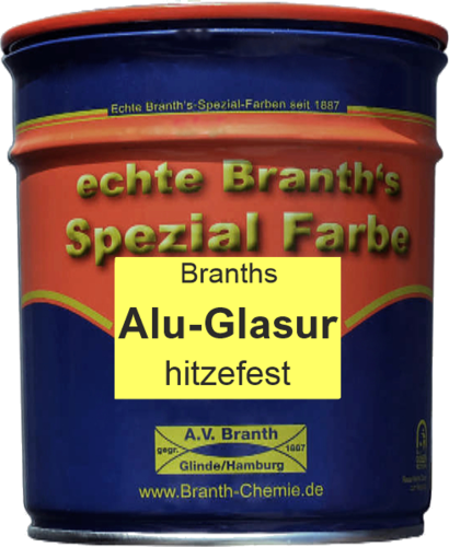 Branth Alu-Glasur, hitzefest bis 600 °C, Silikonfrei, 5 Liter, Farbton: Silber (Aluminium)