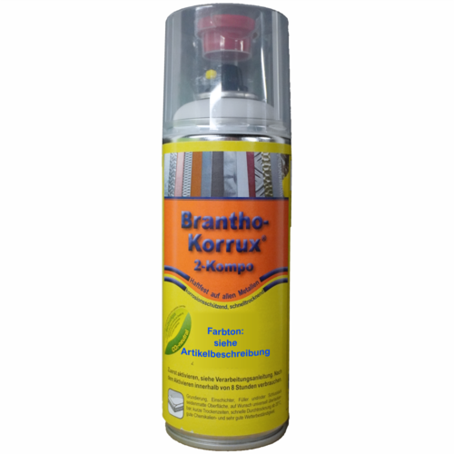 Brantho-Korrux 2-Kompo, 400 ml Sprühdose inkl. Härter, Schwarz, seidenmatt